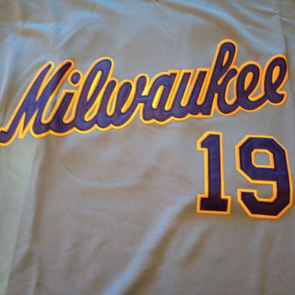 Brand New Milwaukee Brewers Jersey Robin Yount #19 Blue Men's X-Large XL - Picture 2 of 10